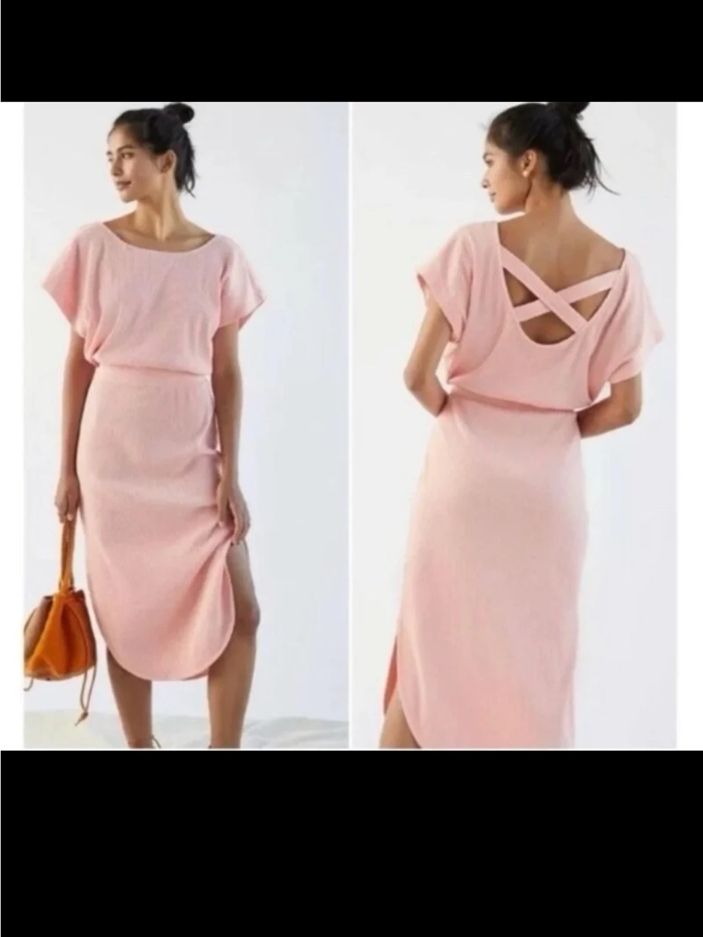 Anthropologie Daily Practice Dolman Sleeve Maxi Dress in Peach size Small